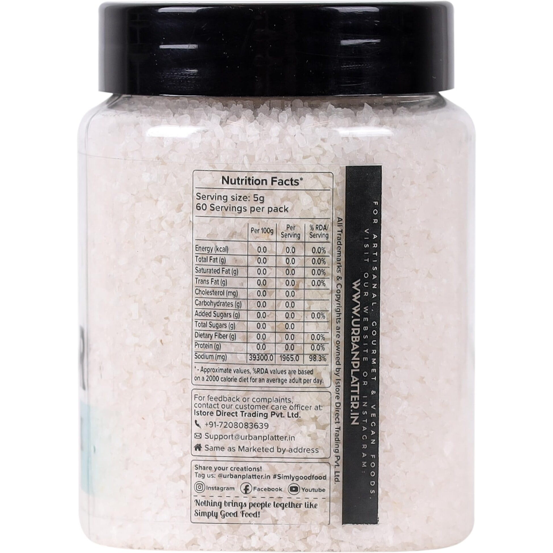 Urban Platter Kosher Salt, 300g / 10.8oz [All Natural & Coarse]