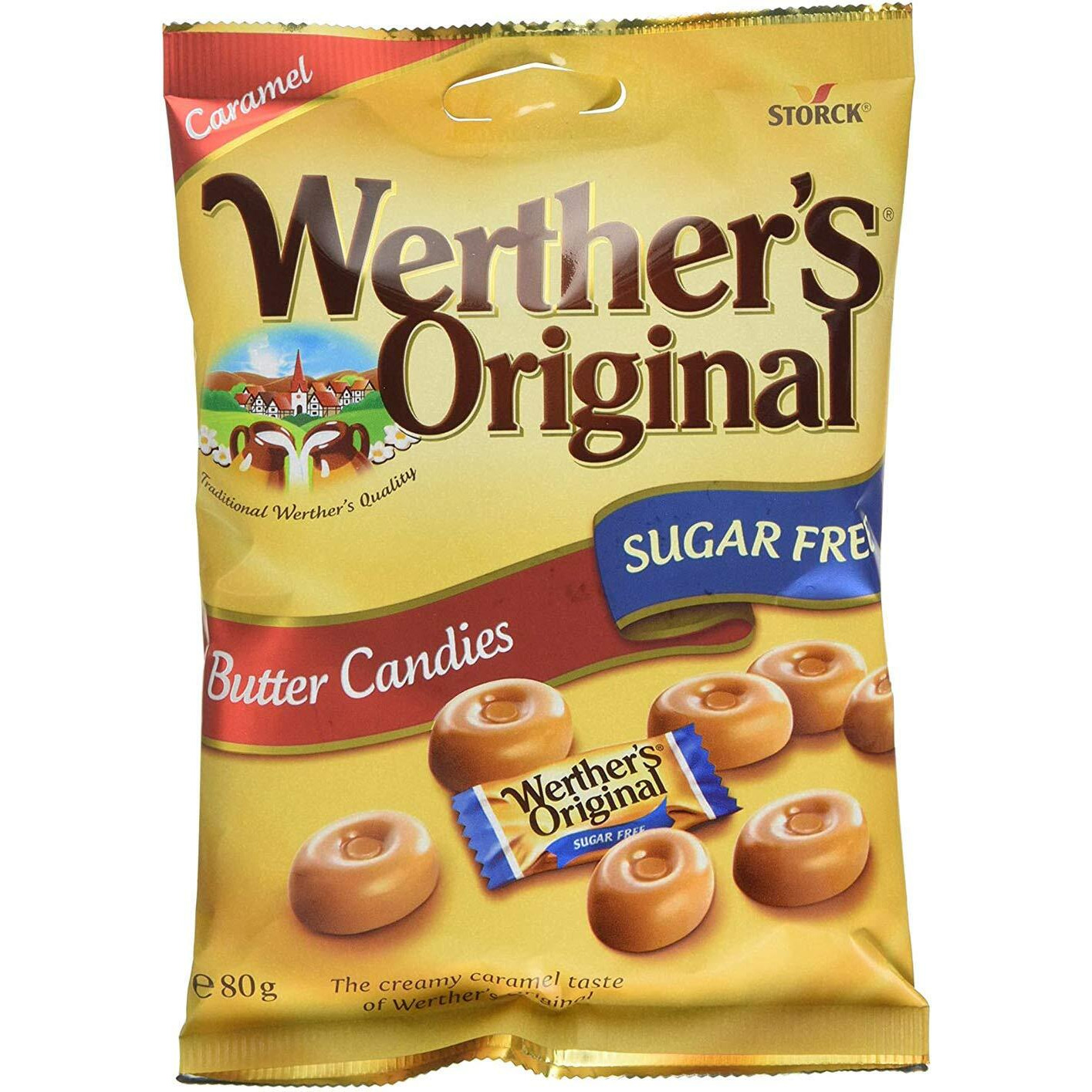 Storck Werthers Original Sugar Free Butter Candies, 80gm