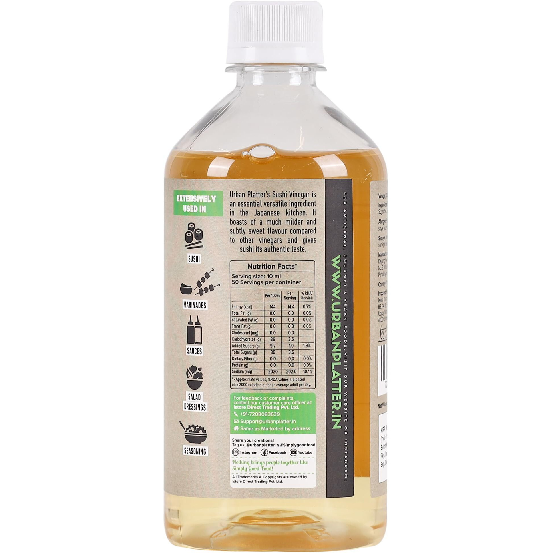 Urban Platter Japanese Rice Vinegar (Awasezu), 500ml [All Natural Vinegar Traditionally Made and Seasoned] - Perfect for Seasoning Sushi Rice