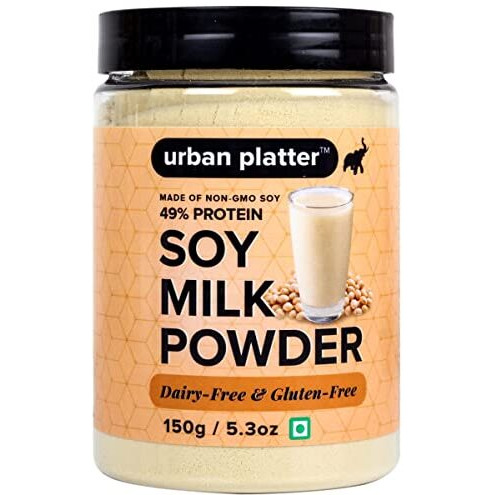 Urban Platter SOYA Milk Powder, 150g / 5.3oz [Plant-Based / Milk Alternative, Non-GMO & 49% Protein]