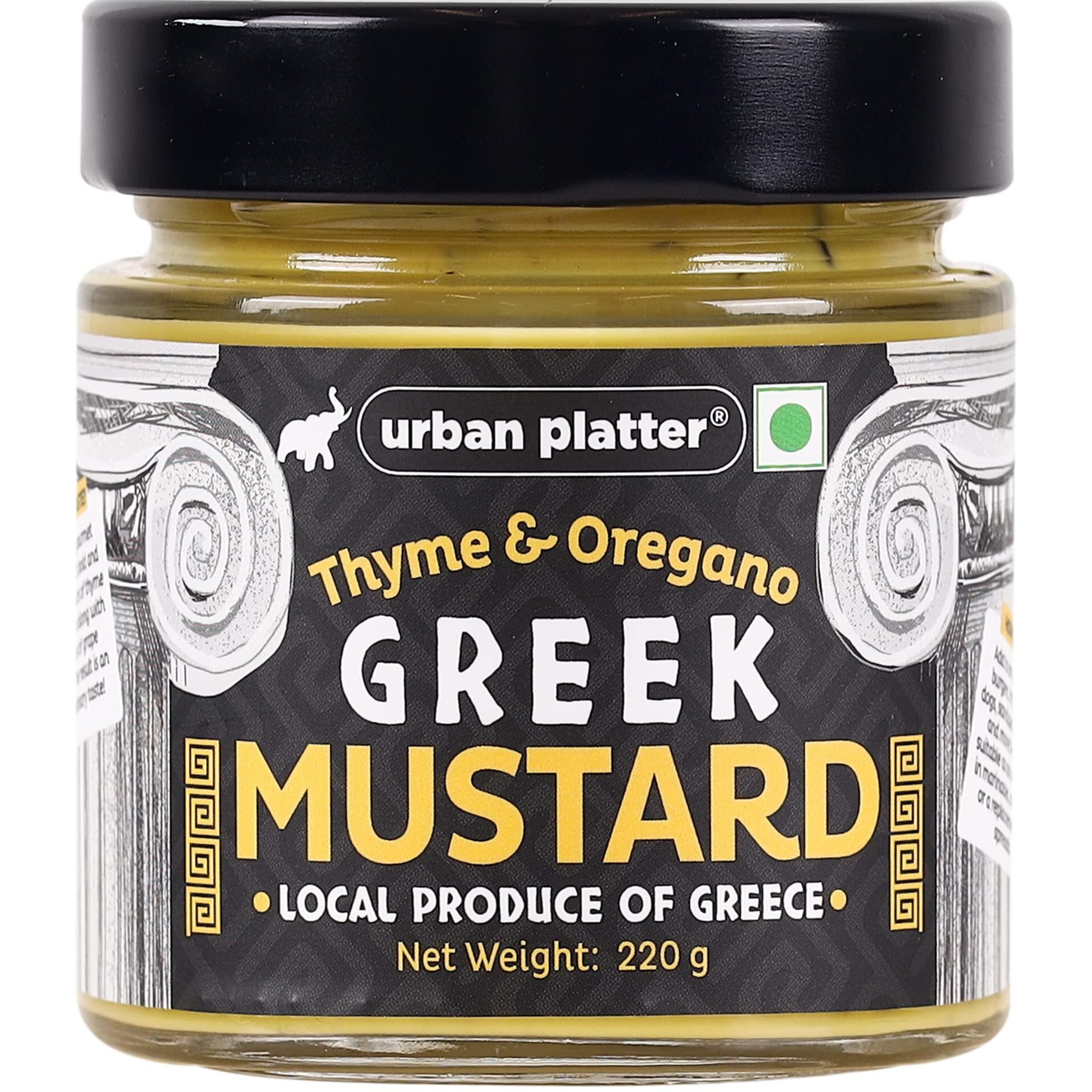 Urban Platter Thyme & Oregano Greek Mustard, 220g [Local Produce of Greece, Mediterranean Cuisine, Perfect for Dressing, marinades etc]