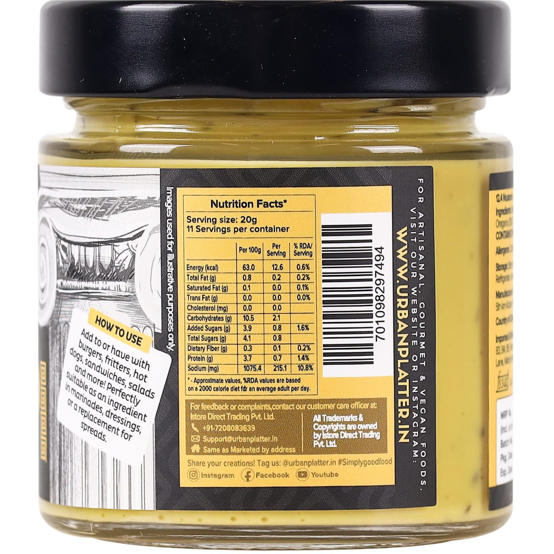 Urban Platter Thyme & Oregano Greek Mustard, 220g [Local Produce of Greece, Mediterranean Cuisine, Perfect for Dressing, marinades etc]
