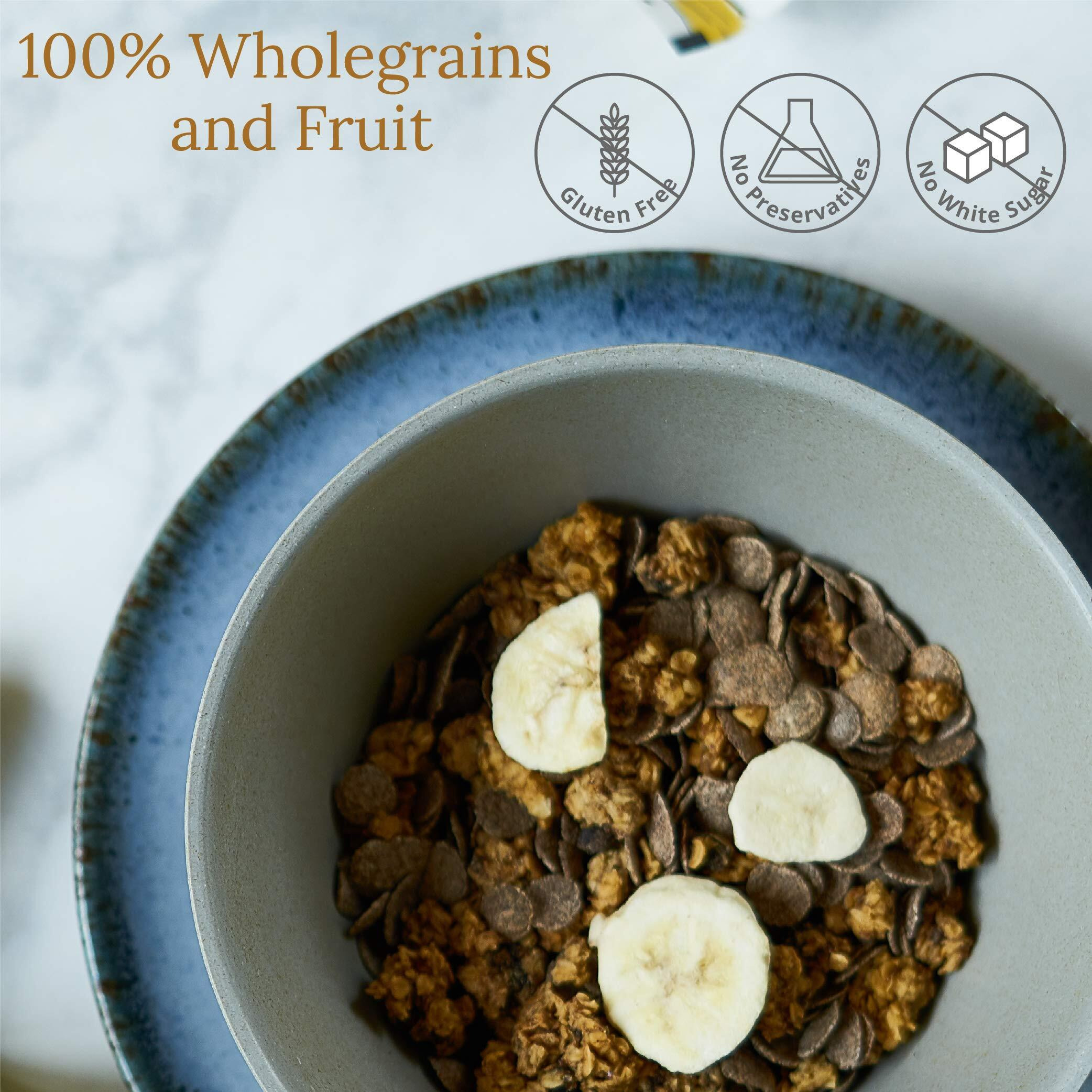 Wingreens Harvest Choco Chip Oats Clusters & Ragi Flakes with Banana, 350 g| Oats, Flax Seeds, Granola| Breakfast Cereal