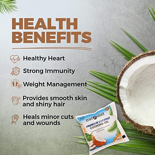 nutndiet Premium Edible Coconut Oil For Cooking, 5 Litre CAN