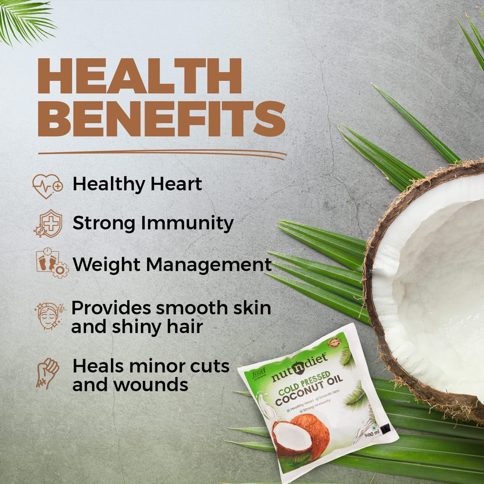 nutndiet Cold Pressed Coconut Oil 1 Litre PET Bottle