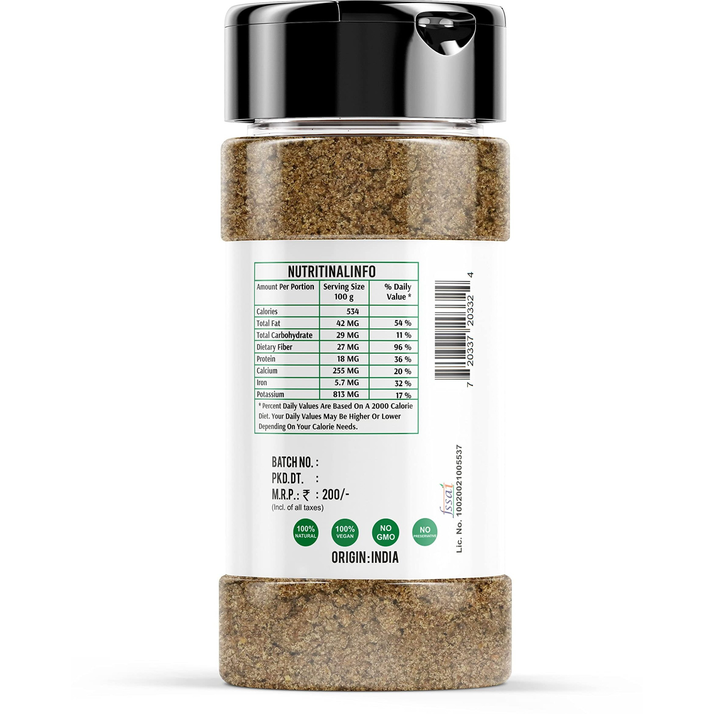 OKRAA Flax Seed Powder | Organic Pure & Natural (Alsi) - 100 GM | Rich in High Protein & Omega 3 | Diet Food | Alsi Powder | Improves Hair Growth