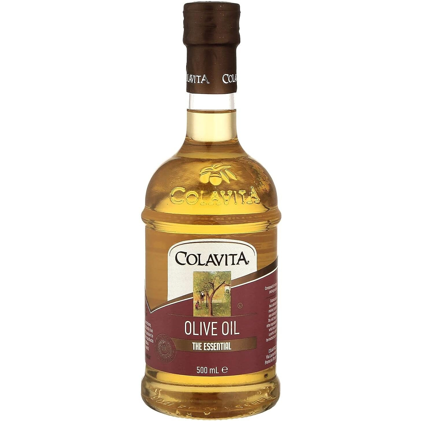 Colavita Italian Pure Olive Oil (500 ml) | Imported from Italy | Premium Olive Oil for Marinades, Sauces, Soups, and Vinaigrettes | Timeless Bottle Pack