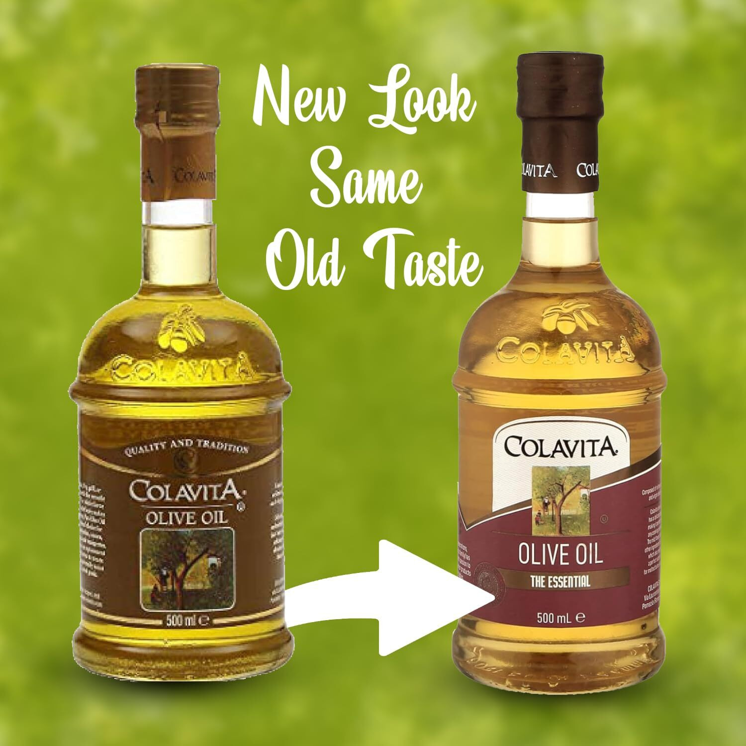 Colavita Italian Pure Olive Oil (500 ml) | Imported from Italy | Premium Olive Oil for Marinades, Sauces, Soups, and Vinaigrettes | Timeless Bottle Pack