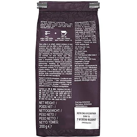 Starbucks Roast Ground Coffee Packet, 200g (Verona)