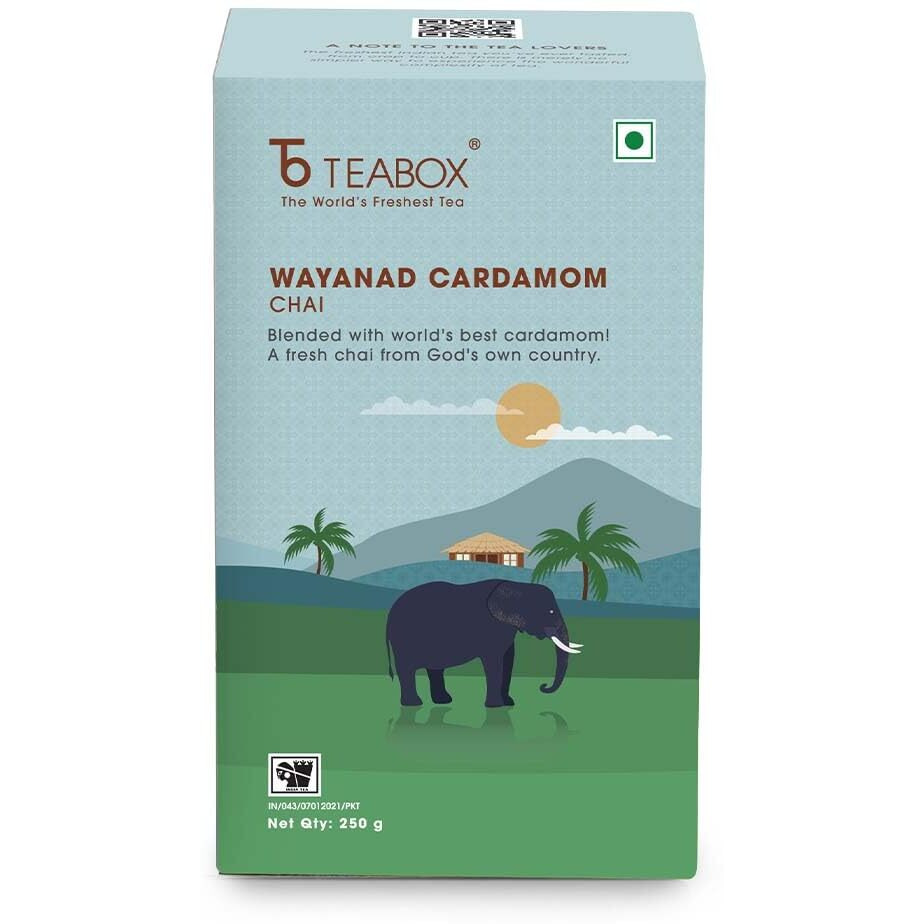 Teabox Wayanad Cardamom Chai | From Gods Own Country | Blended With The Best Cardamom Found In The World, 250 Grams