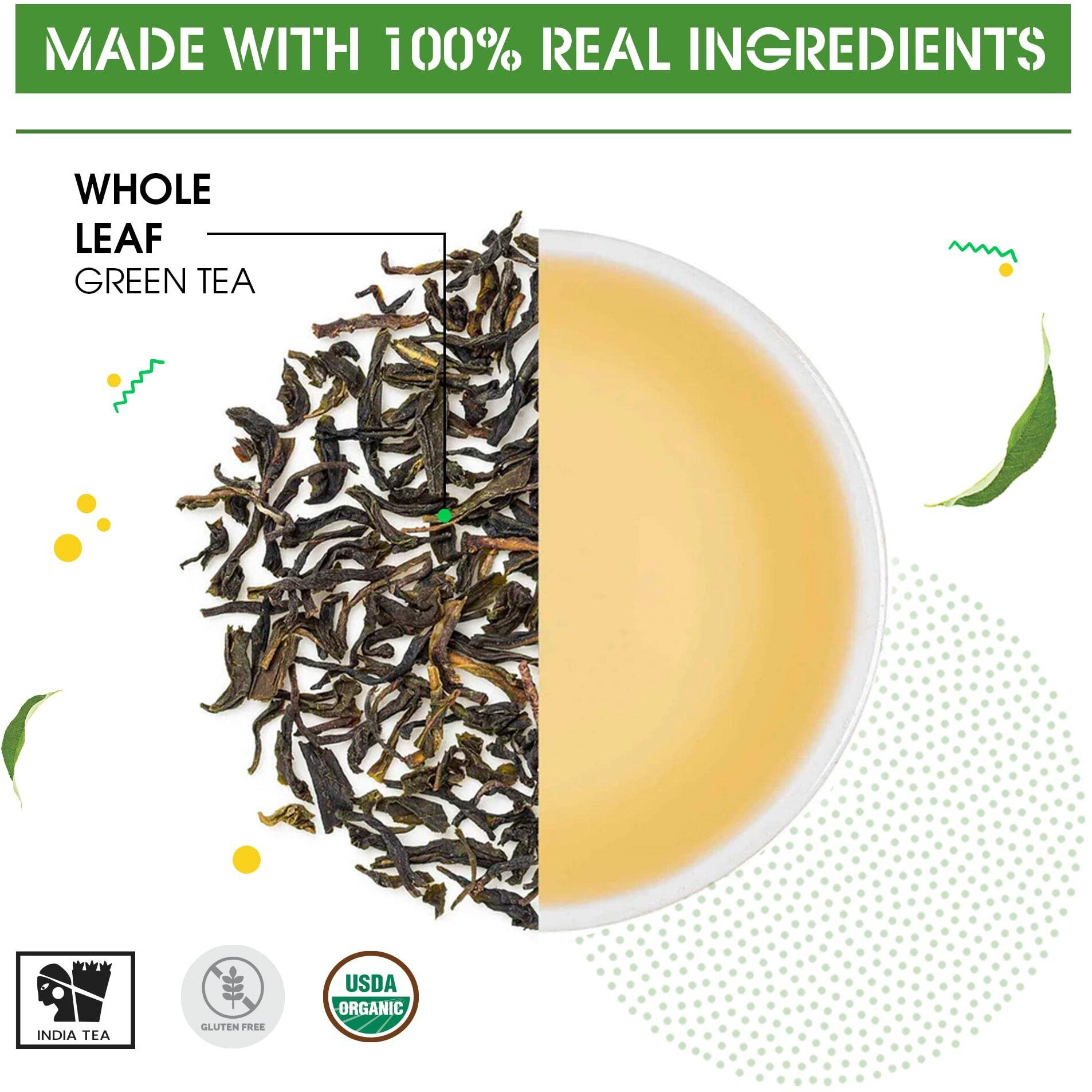 Teabox Organic Darjeeling Green Tea 25 Teabags |100% Whole Leaf Tea Sourced from Darjeeling | Rich in Antioxidants | Healthy and Refreshing | Silken Pyramid Teabags