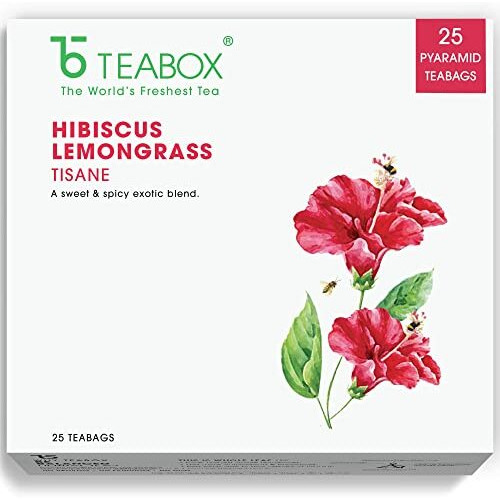 Teabox Hibiscus Lemongrass Tisane 25 Pieces | A Citrusy Tsane Hibiscus, Lemongrass And Licorice