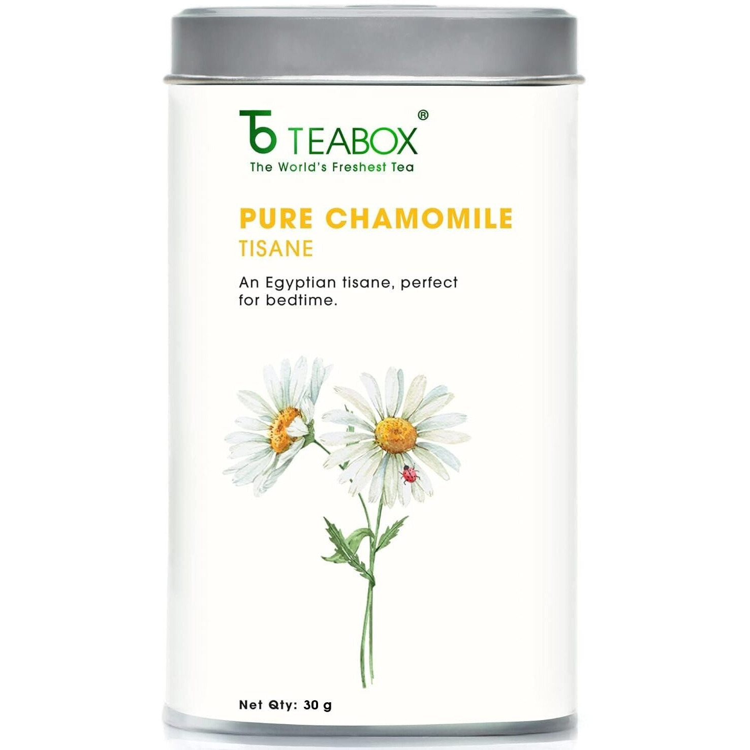 Teabox Pure Chamomile Tea | 30g Loose Leaf | Calming Herbal Tea | Caffeine-Free, Natural Relaxation | Premium Quality
