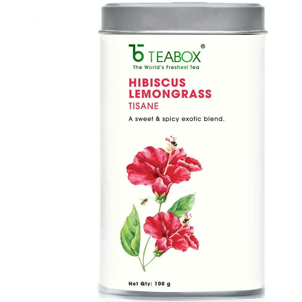 Teabox Hibiscus Lemongrass Tisane 100 GM | With A Dash Of Honey | Its The Perfect Garden Party Tea