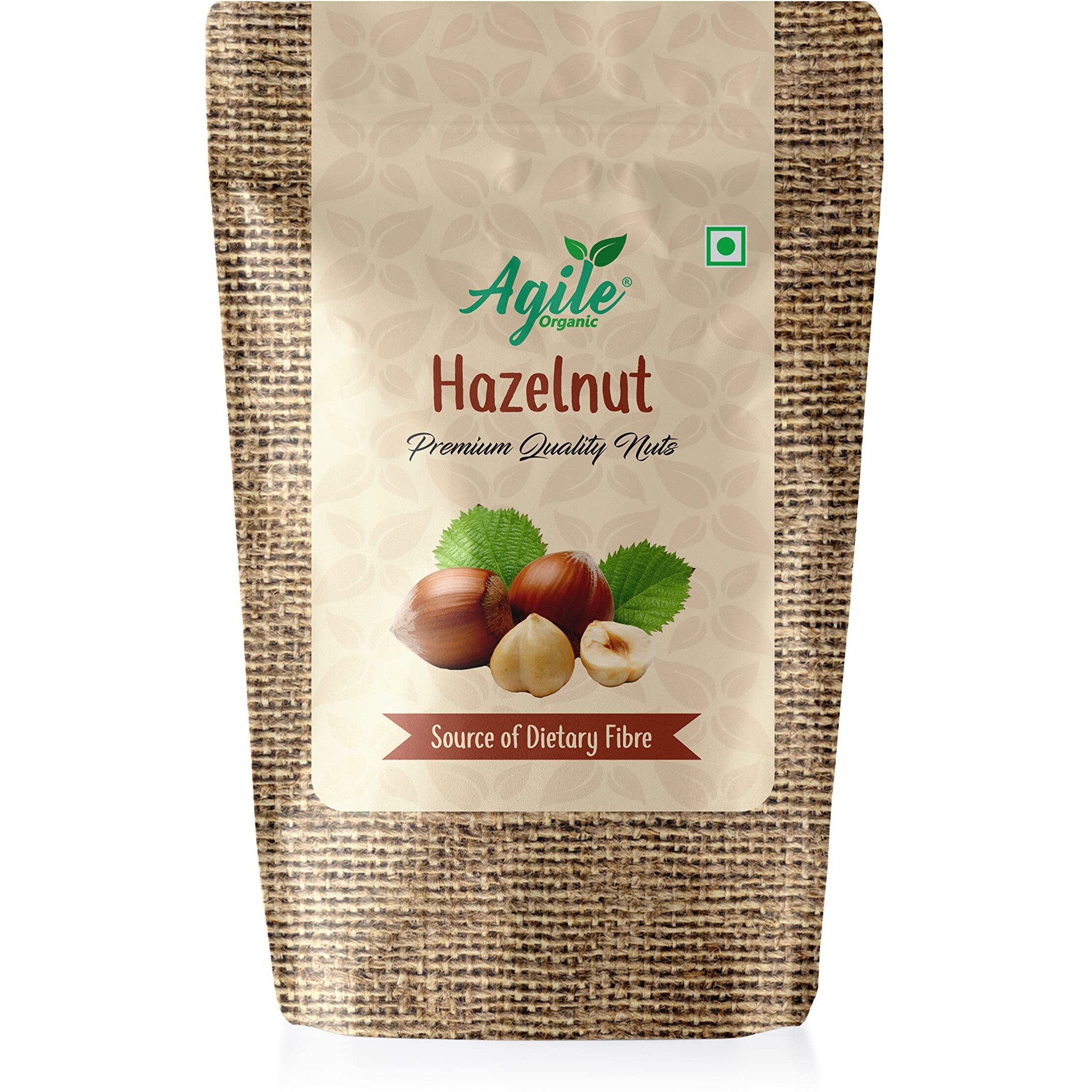 Agile Organic Premium Jumbo Turkish Hazelnut 250g | Vegan | For Making Chocolates | Without Shell | Crunchy & Tasty | Vacuum Pack | Hazel Nuts 250 grams