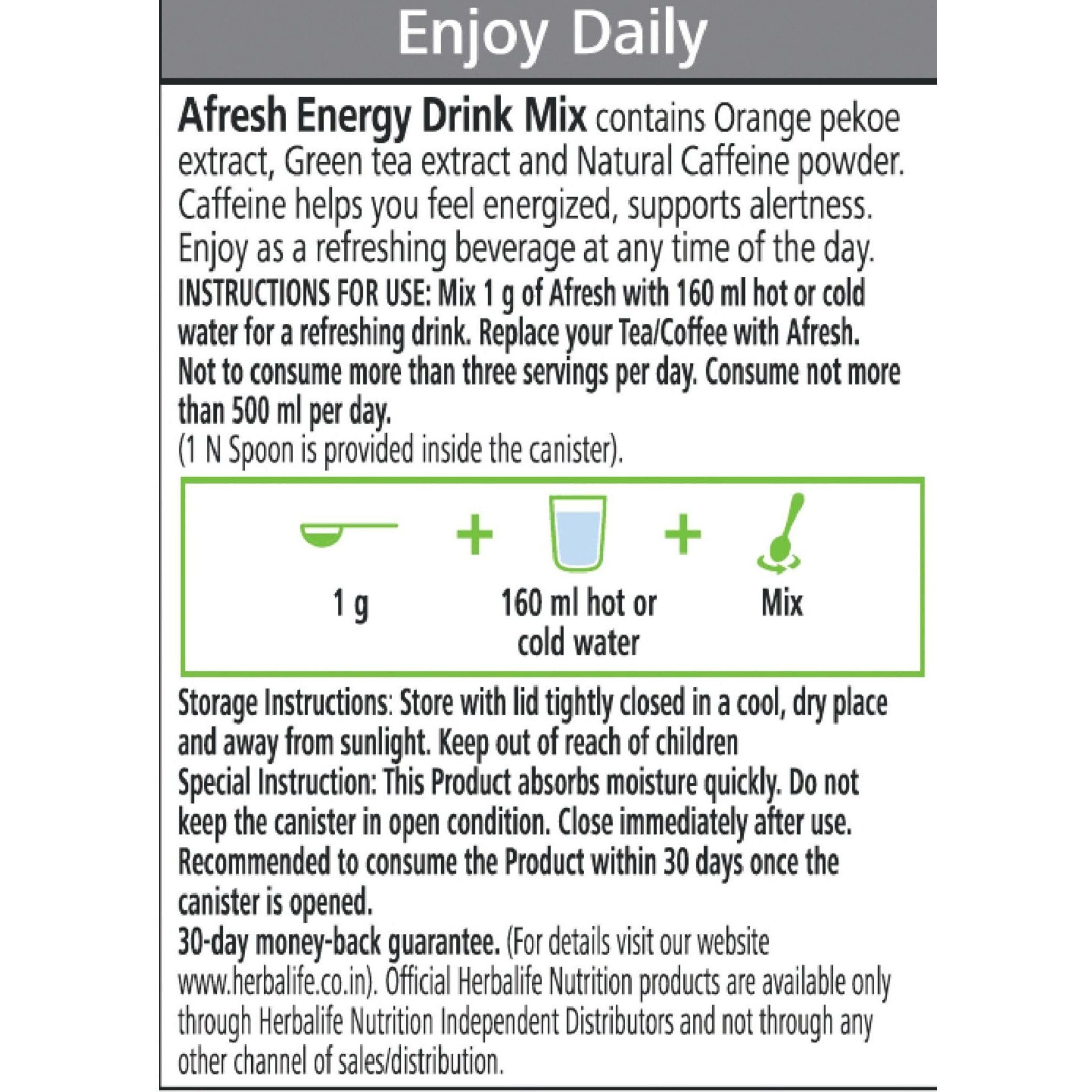 Herbalife Afresh Energy Drink Mix - 50 g (Peach)
