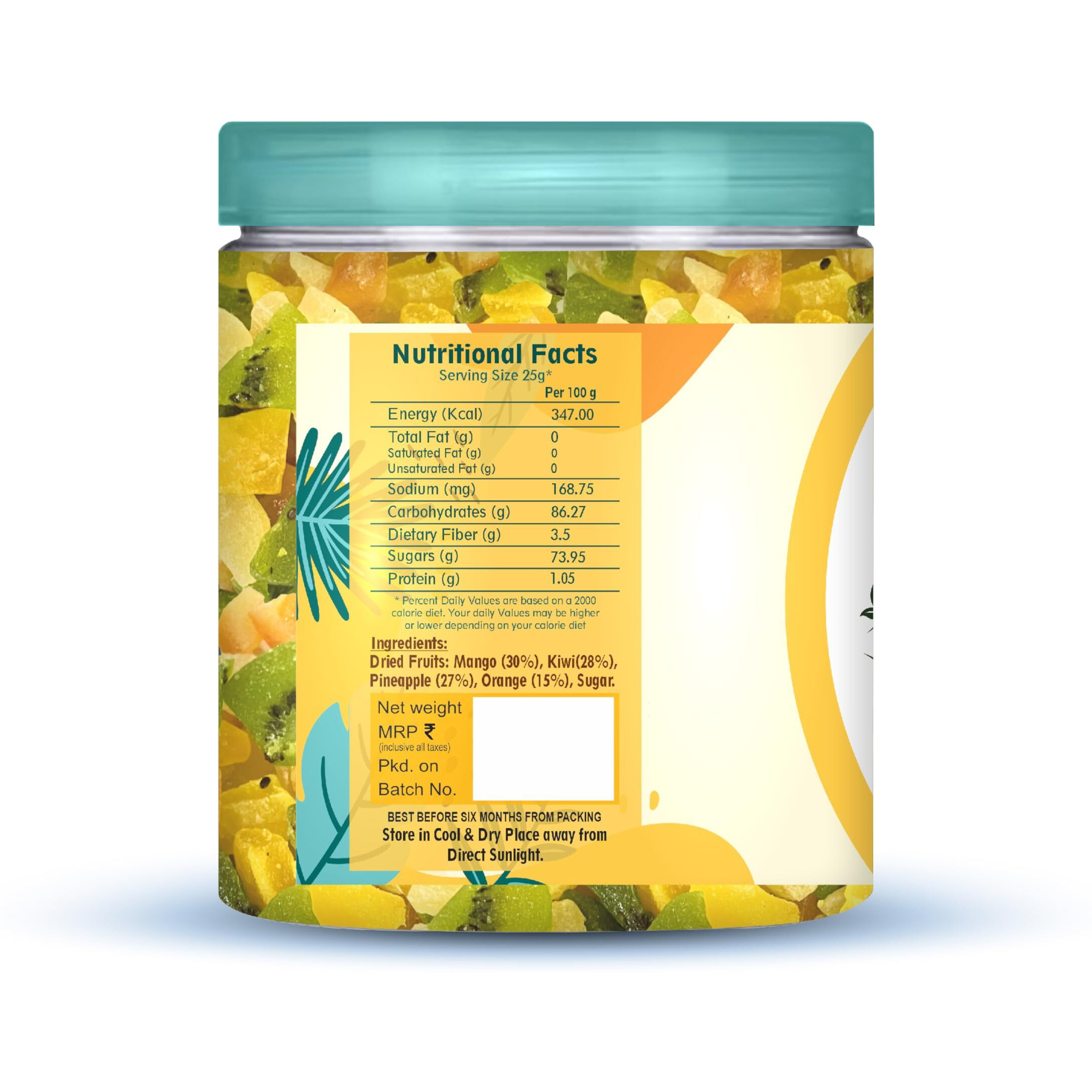 NUTRIEFOODS Enriching Your Taste Premium Tropical Dried Fruit Mix - 250 Gm
