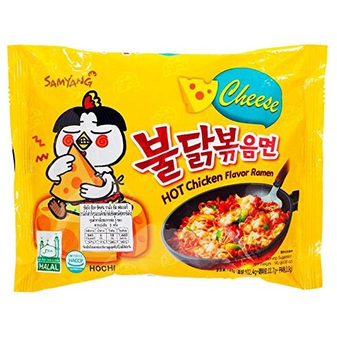 Samyang Hot Chicken Ramen Cheese Noodles, 5 X 140 grams