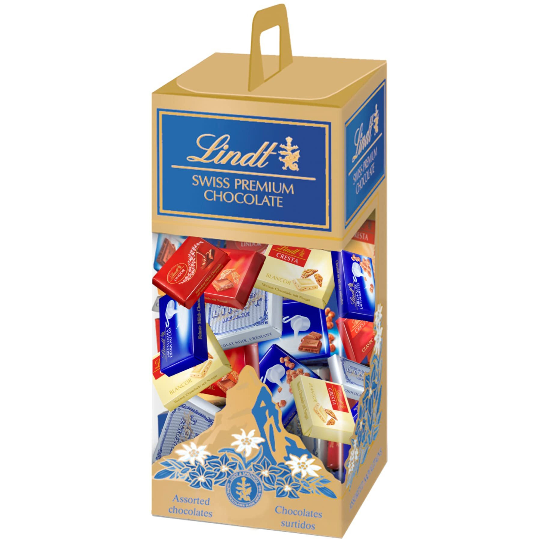 Lindt Swiss Premium Assorted Napolitans Dark Chocolate Finest Collection Of Swiss Chocolate Gift Box individually wrapped 350 grams