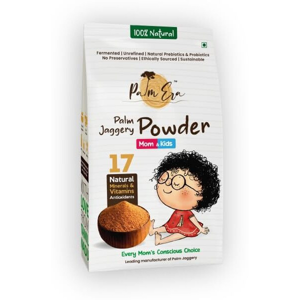 Palm Era Mom & Kids Palm Jaggery Powder-200G|Agmark Certified, Fermented, Organic, Hygienic, Super Safe, Chemical-Free, Traditional, Low Gi, Nutrient-Rich