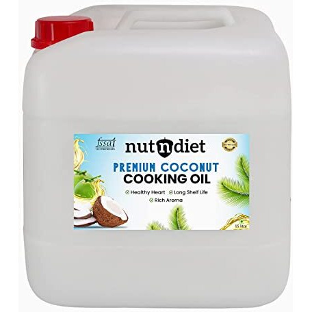 nutndiet Premium Edible Coconut Oil For Cooking, CAN 15 Litre