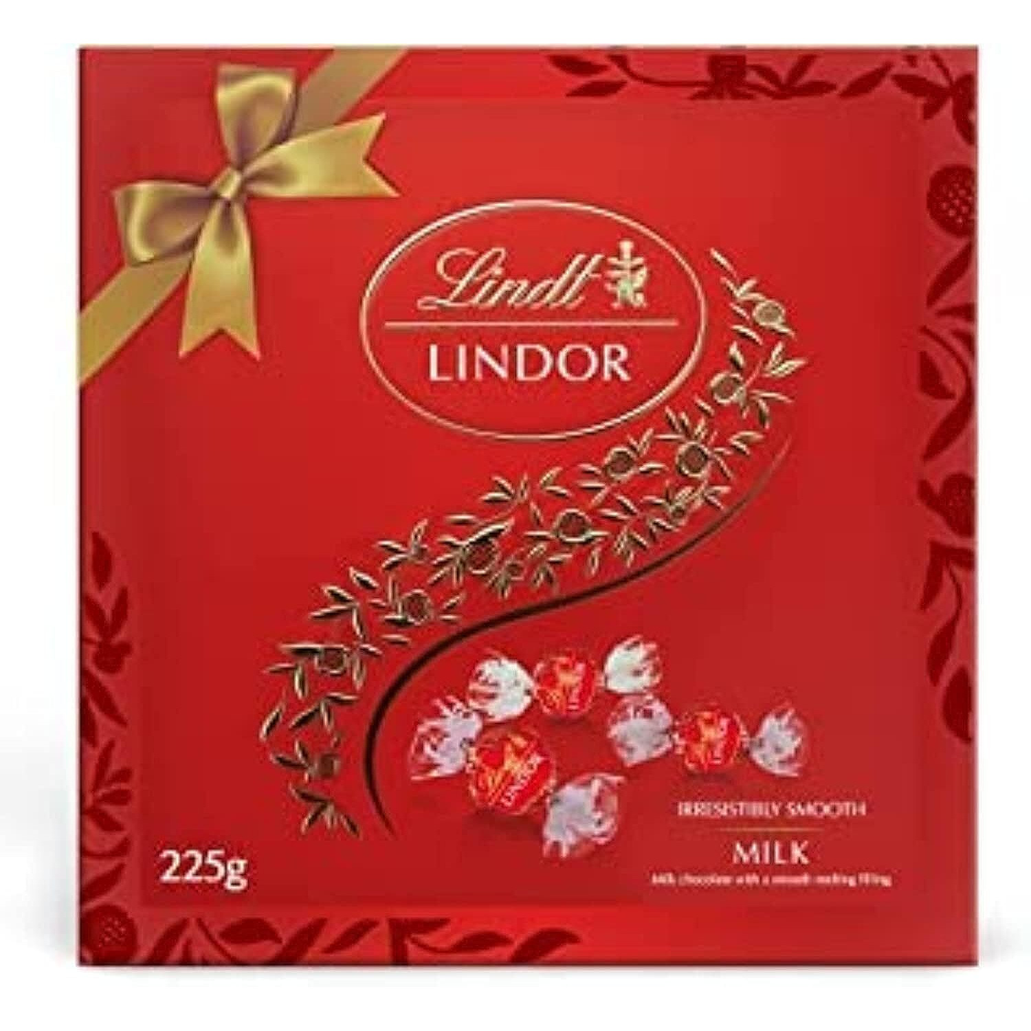 Lindt Lindor Milk Cornet Chocolate Festive Gift Pack - 225g (18 cornet balls)
