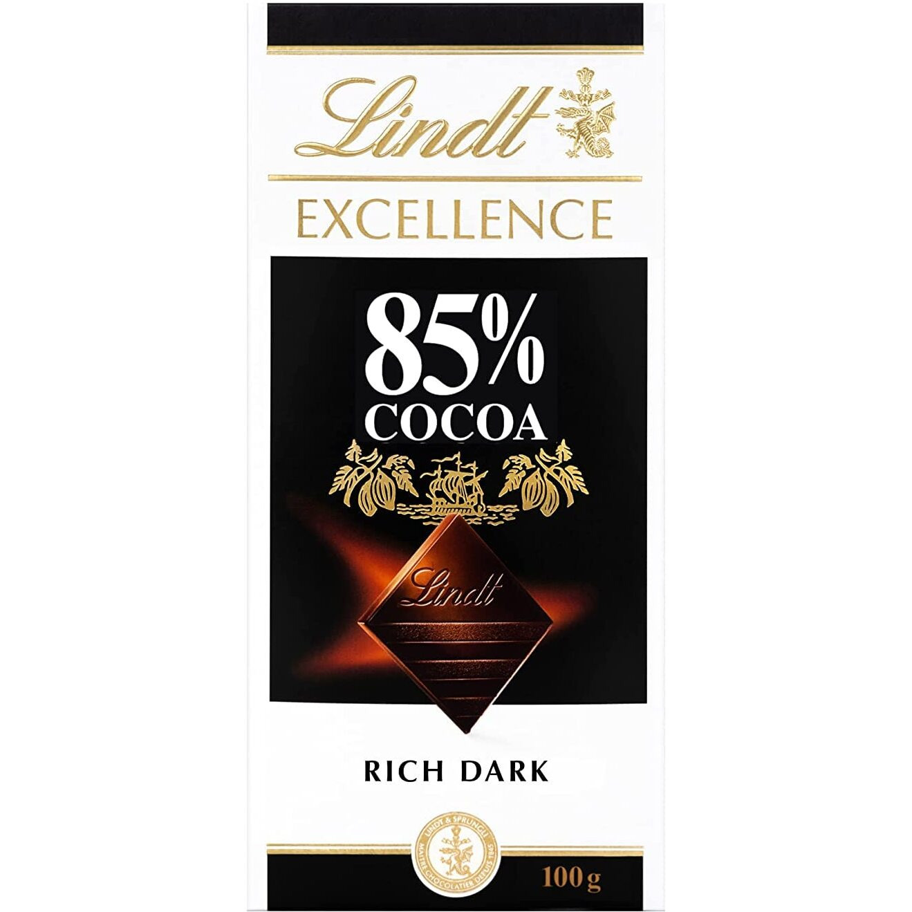 Lindt Excellence Combo Of 85% Cocoa Dark Chocolate Bar | 100 G Each (Pack Of 12) - 1200 Gm