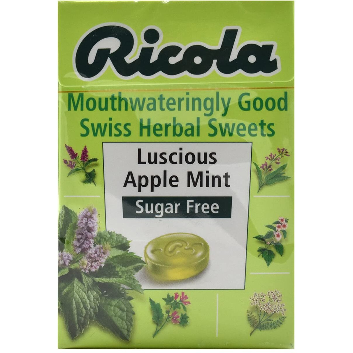 Ricola Luscious Apple Mint Sugar Free Candy, 1.59 oz  45 g