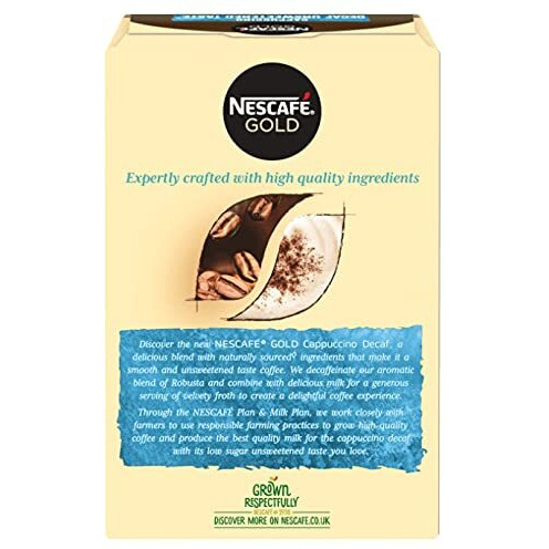 Nescafe Gold Decaf Cappuccino Unsweetened Coffee, 120 g