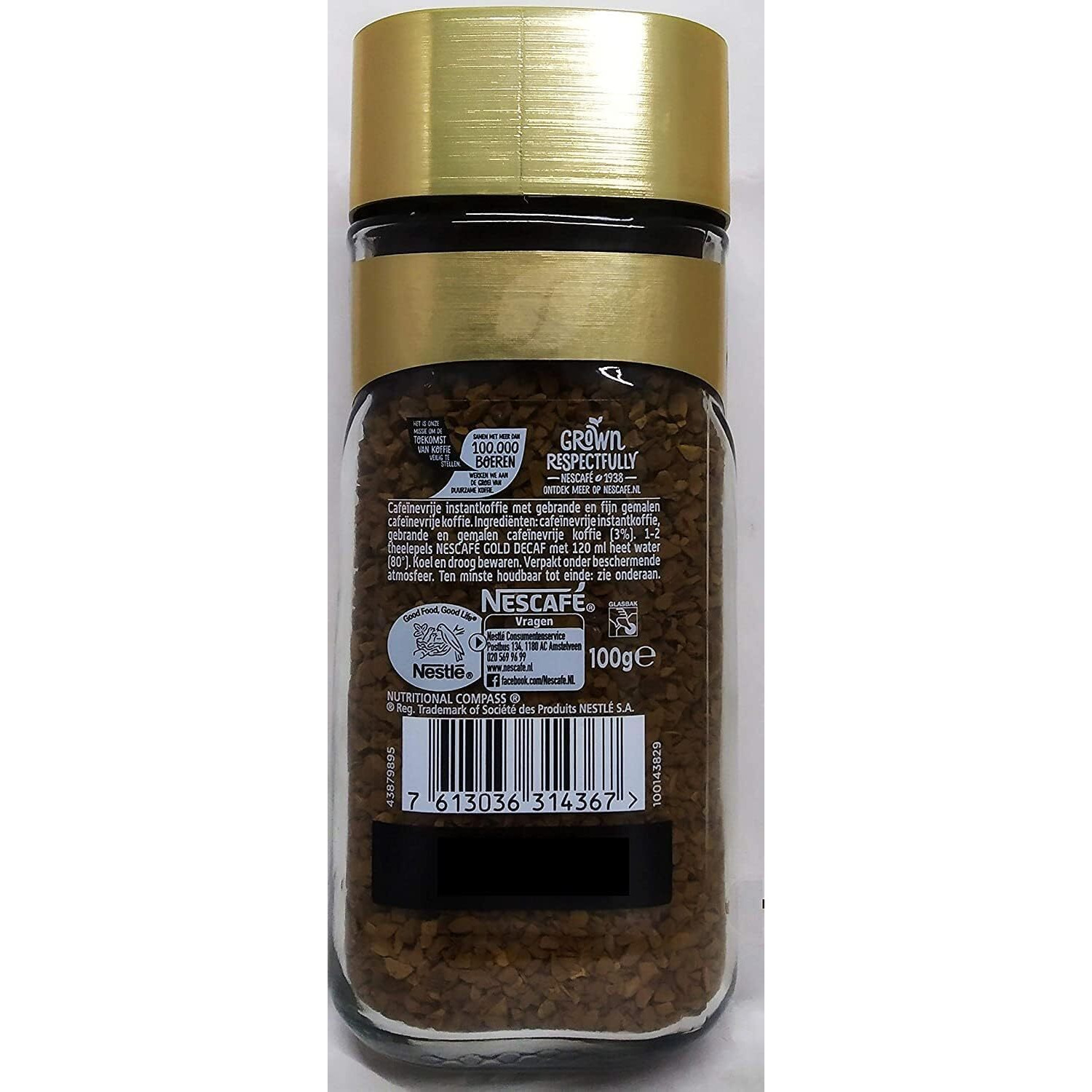 Nescafe Gold Blend Decaff Ground Coffee Glass Bottle Rich Aroma & Smooth Taste, 3.35 Oz  95 G