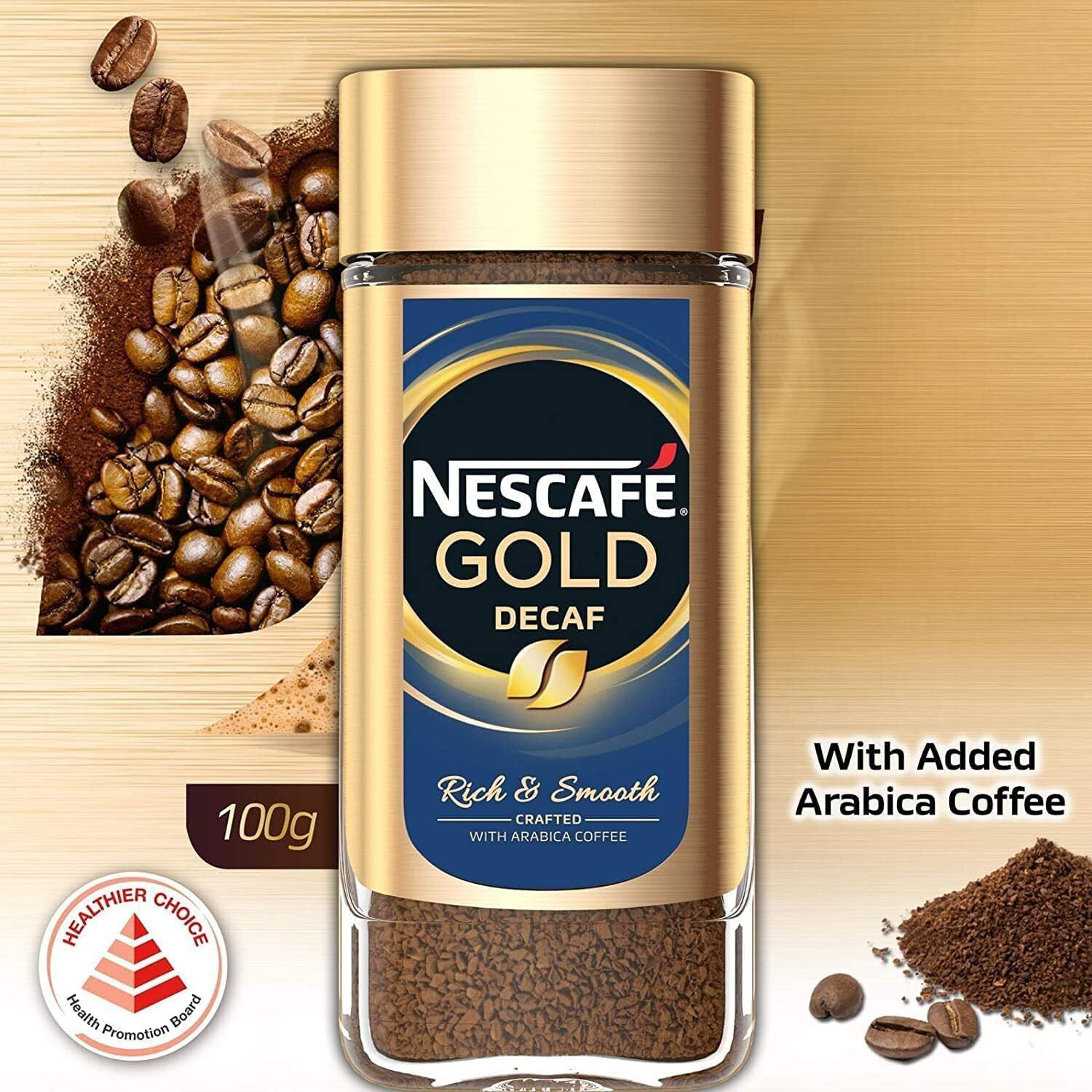 Nescafe Gold Blend Decaff Ground Coffee Glass Bottle Rich Aroma & Smooth Taste, 3.35 Oz  95 G