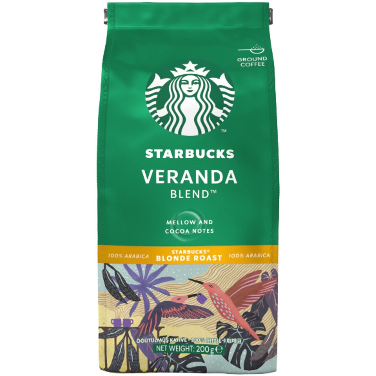 STARBUCKS Veranda Blend Blonde Roast Ground Coffee Bag, 200 Grams