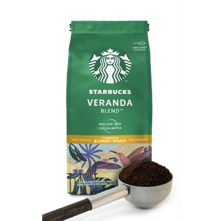 STARBUCKS Veranda Blend Blonde Roast Ground Coffee Bag, 200 Grams