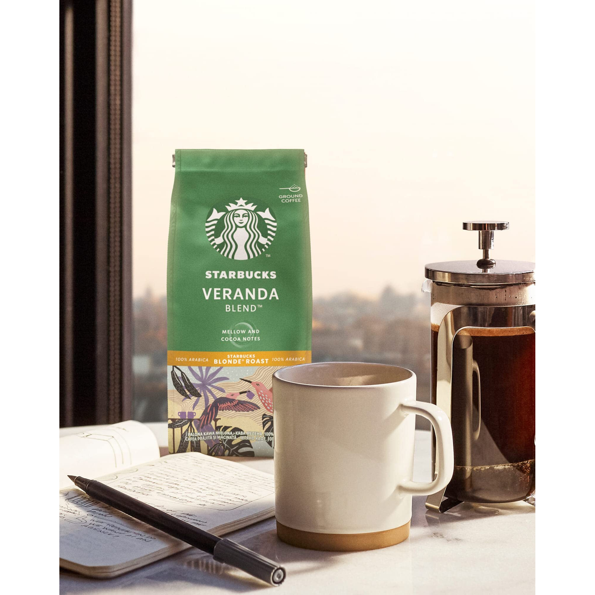 STARBUCKS Veranda Blend Blonde Roast Ground Coffee Bag, 200 Grams