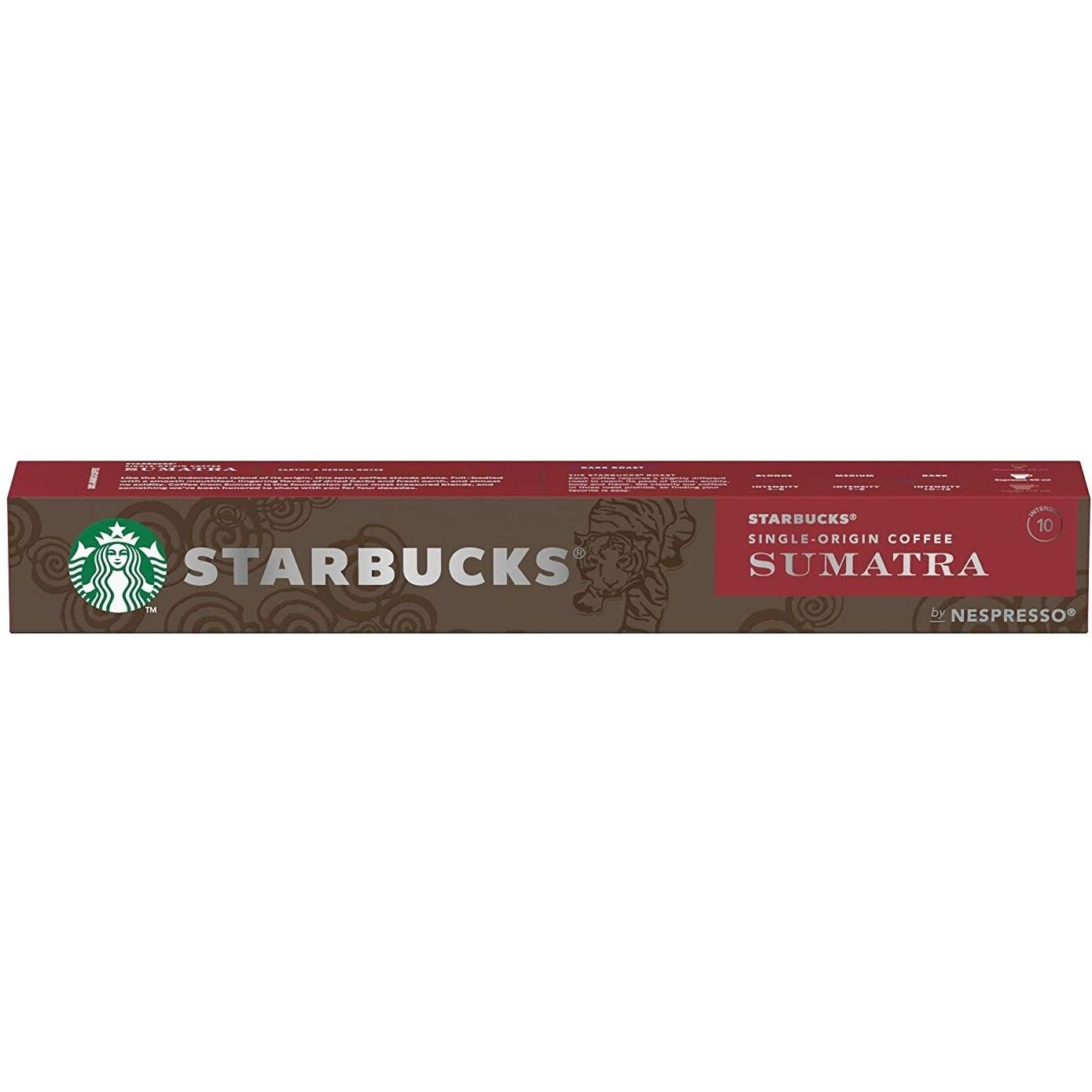 Starbucks Single Origin Sumatra Coffee Dark Roast Coffee Capsule by Nespresso Intensity 10, 55g
