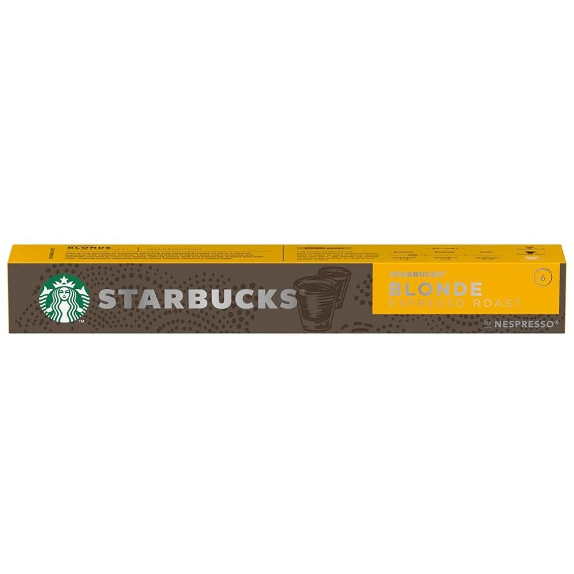 Starbucks Blonde Espresso Roast Coffee Capsules by Nespresso Intensity 6, 1.87 oz  53 g