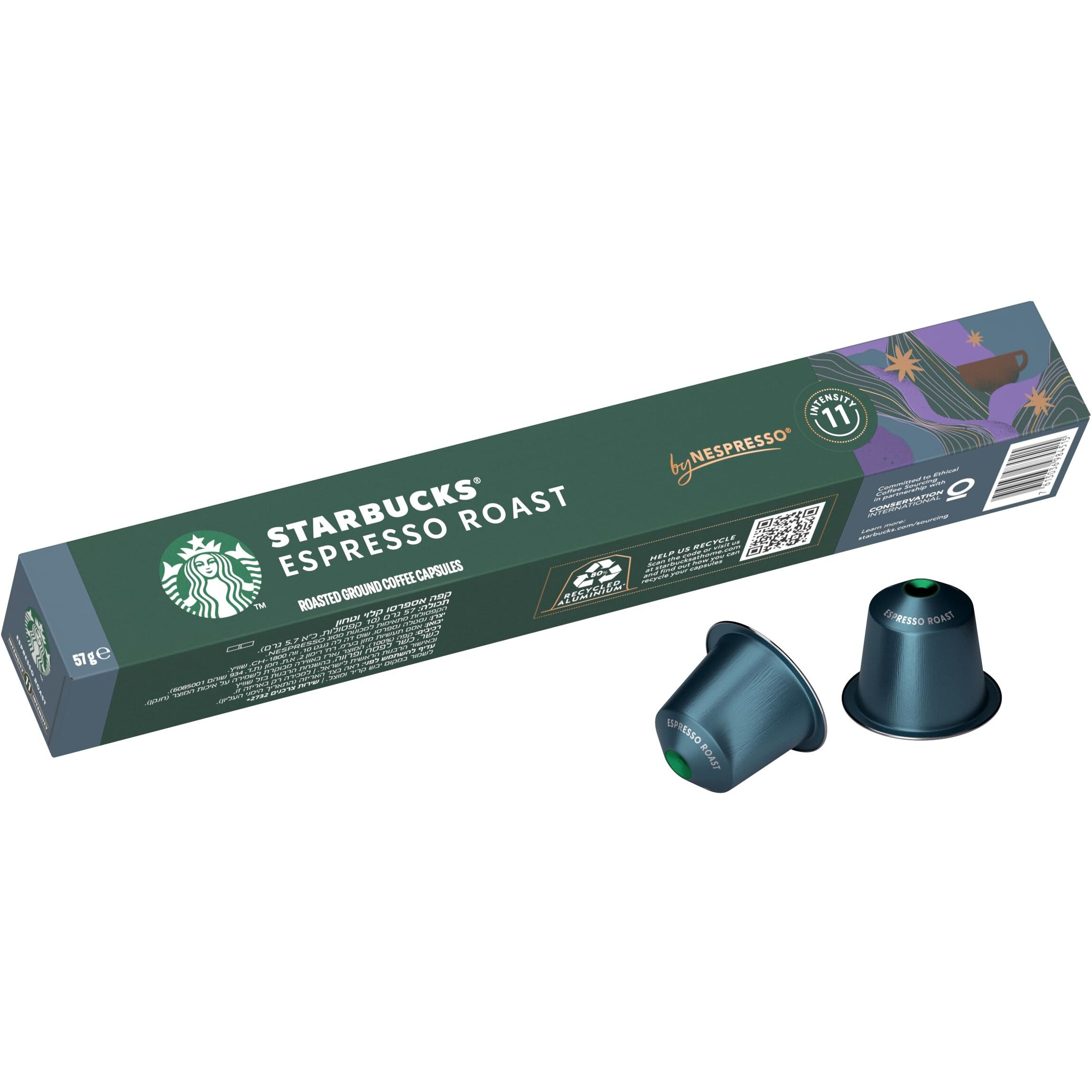 Starbucks by Nespresso Espresso Roast Coffee Pods 10 Capsules, Bag,0.57 Kilograms
