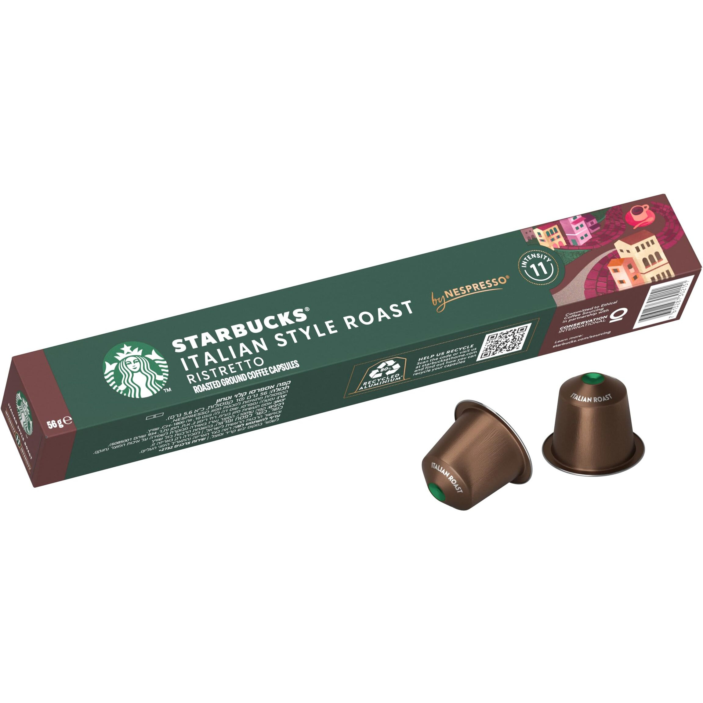 Starbucks Italian Style Roast By Nespresso Dark Roast Coffee Pods (Pack of 1, Total 10 Capsules)