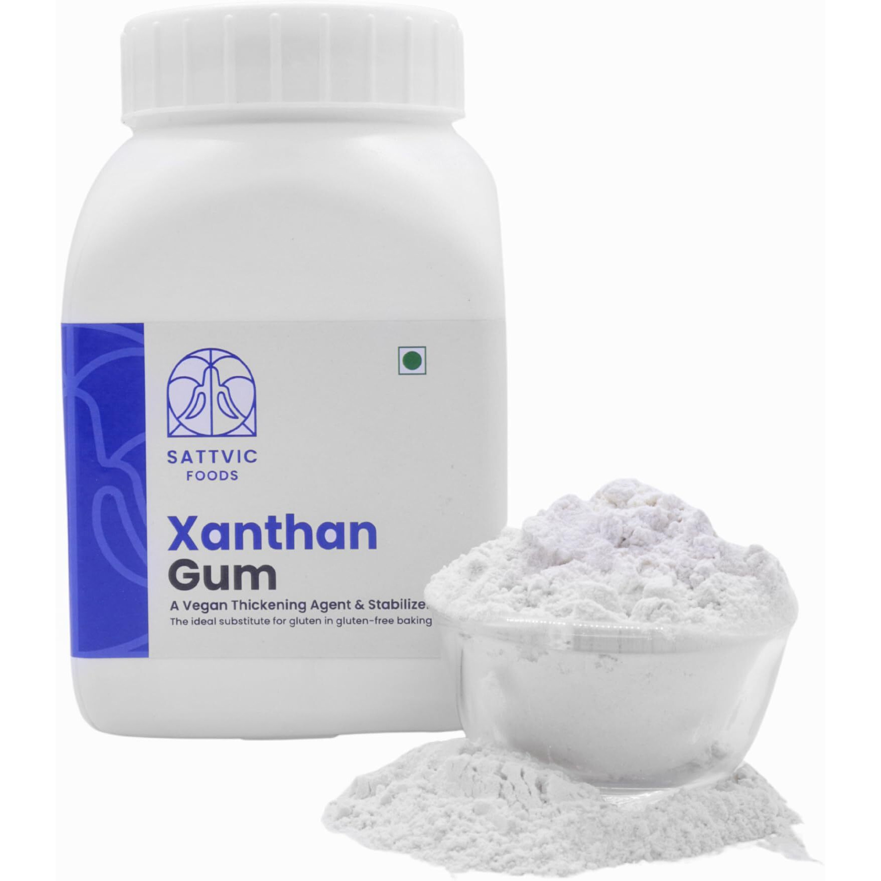 Sattvic Foods Xanthan Gum (350 g) Gluten-Free Stabilizer, Emulsifier & Vegan Thickener | NON-GMO | Keto-Friendly | Essential in Gluten-Free Baking, Use in Gravies, Sauces, Salad Dressings