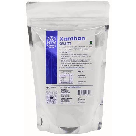 Sattvic Foods Xanthan Gum (1 kg) Gluten-Free Stabilizer, Emulsifier & Vegan Thickener | NON-GMO | Keto-Friendly | Essential in Gluten-Free Baking, Use in Gravies, Sauces, Salad Dressings