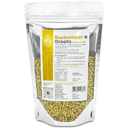 Sattvic Foods Buckwheat Groats (Kuttu Giri) (250 g) | Hulled, Dehydrated & Ozonated | Gluten-Free Buckwheat Whole Grain | Use Instead of Rice, in Salads, Granola Bars or Grind into Buckwheat Flour