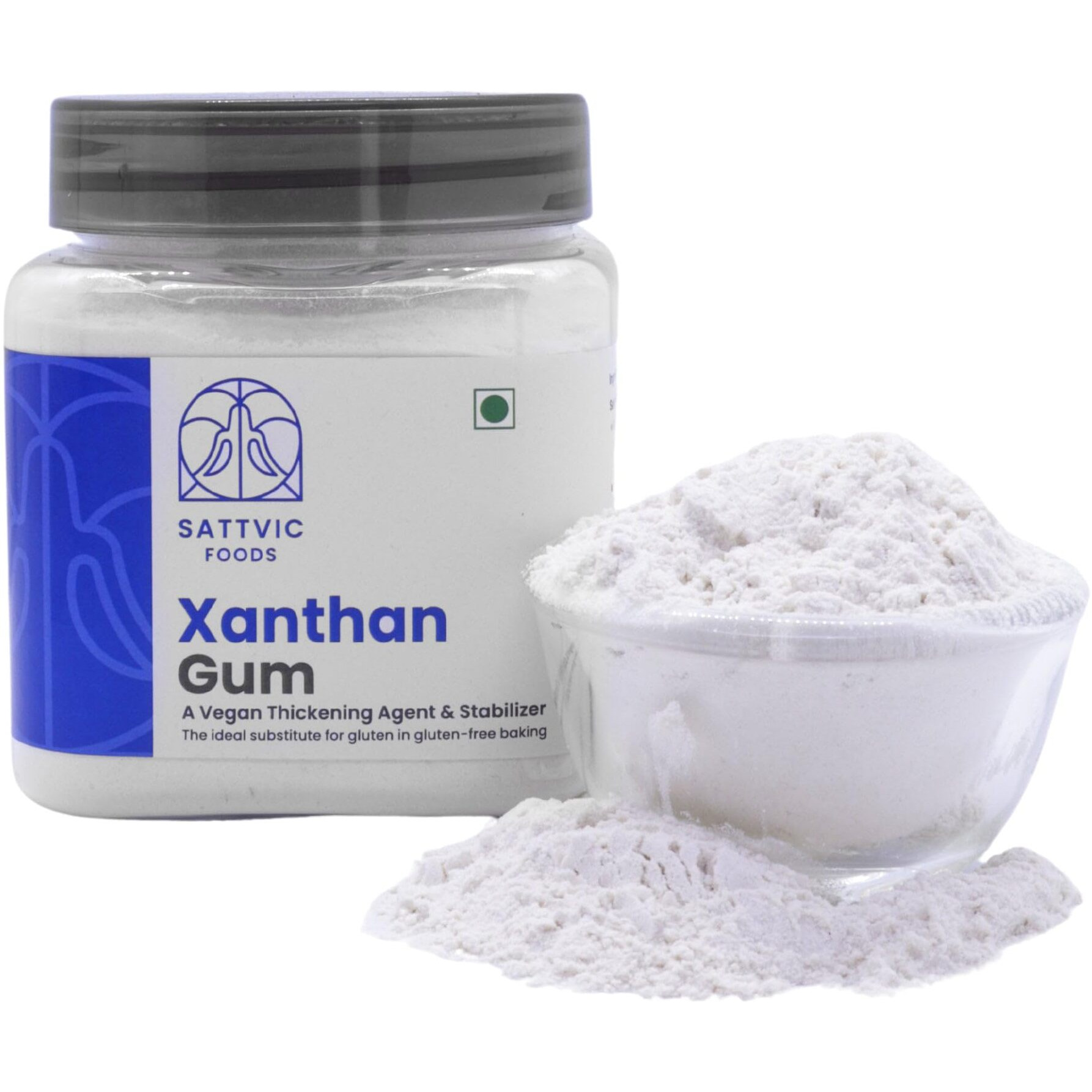 Sattvic Foods Xanthan Gum (200 g) Gluten-Free Stabilizer, Emulsifier & Vegan Thickener | NON-GMO | Keto-Friendly | Essential in Gluten-Free Baking, Use in Gravies, Sauces, Salad Dressings