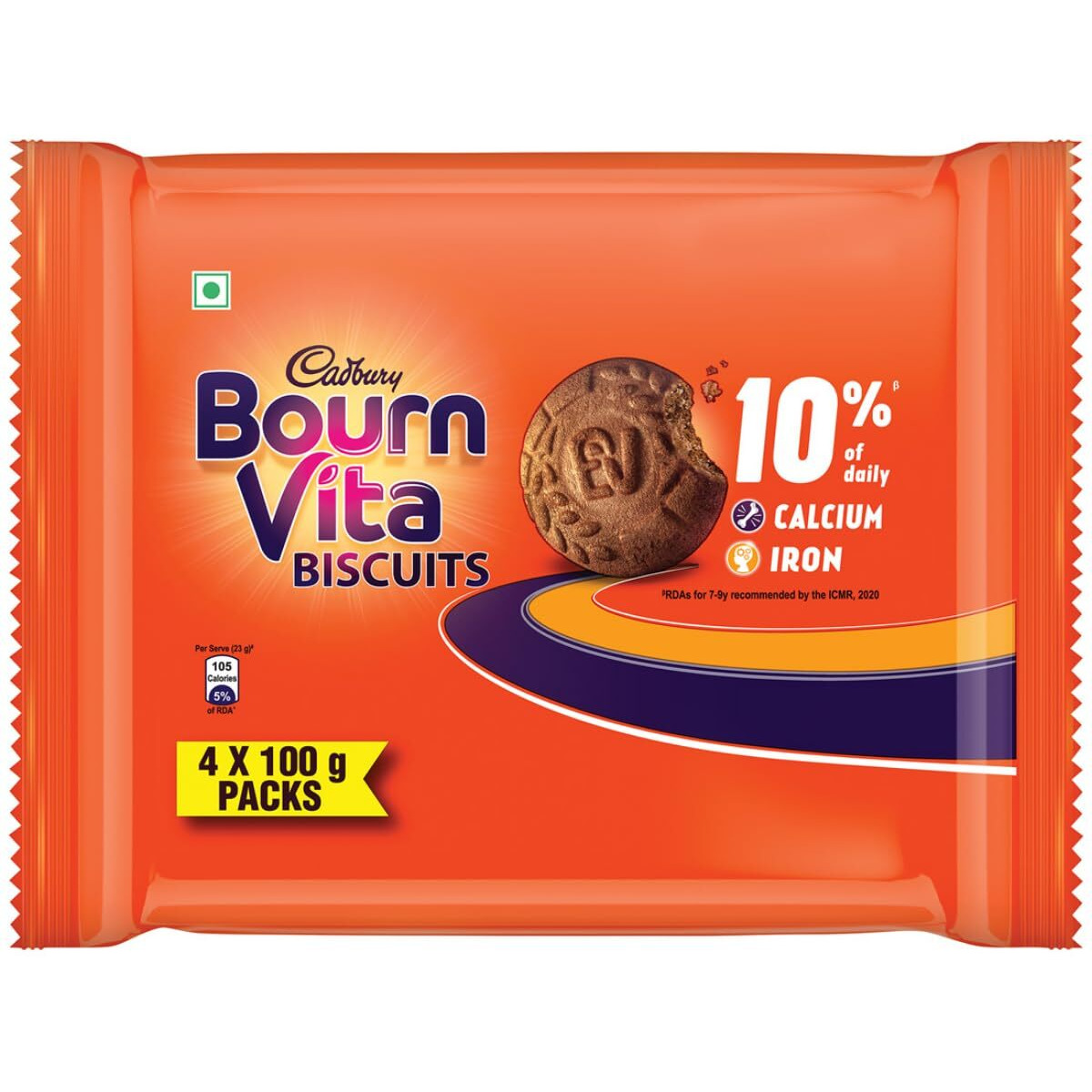 Cadbury Bournvita Biscuits New and Improved Chocolatey Cookies, 400 g