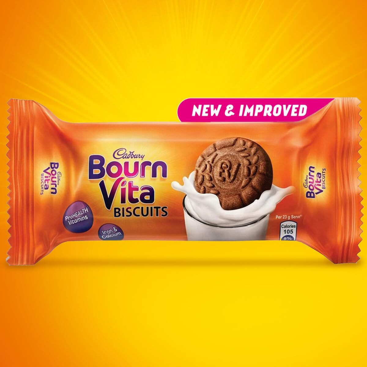Cadbury Bournvita Biscuits New and Improved Chocolatey Cookies, 400 g