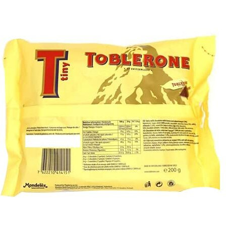 Toblerone Swiss Milk Chocolate with Honey & Almond Nougat 200 Grams