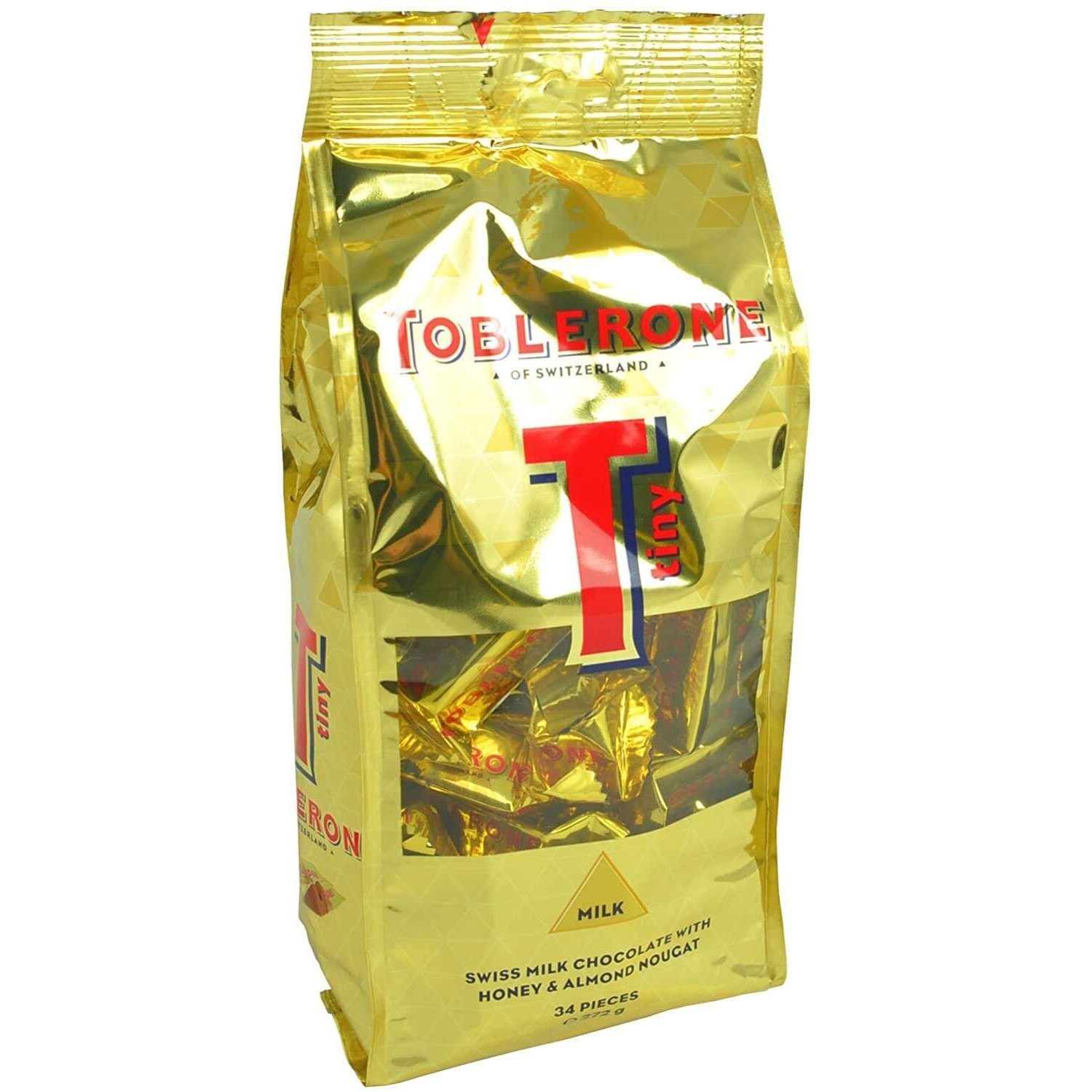 Toblerone Tiny Swiss Milk Chocolate Honey & Almond Nougat Pouch (34 pieces), 272g