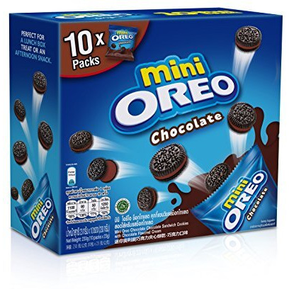 Oreo Mini Oreo Chocolate 10X Packs, 204 g, Blue & Brown, 10 Count (Pack of 1) (4029825)