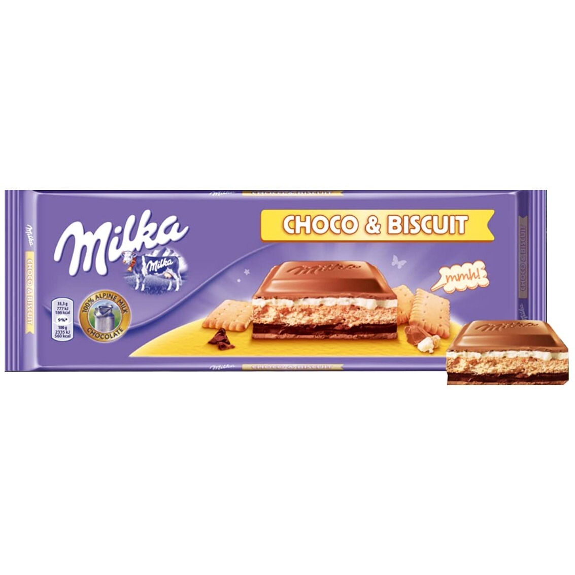 Milka Choco & Biscuit Chocolate Bar Pouch, 300 Gm
