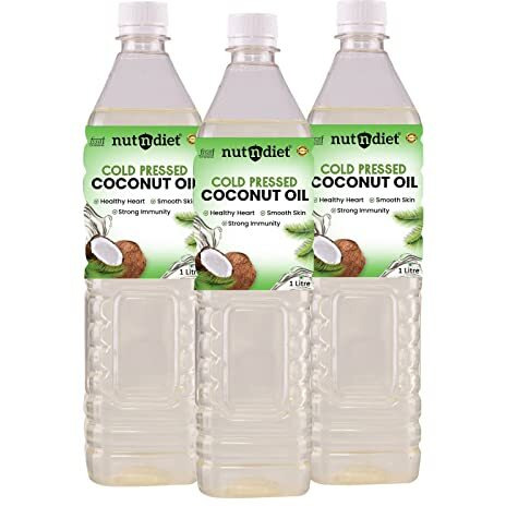 nutndiet Cold Pressed Coconut Oil PET Bottle 3 Litre (1L X 3)