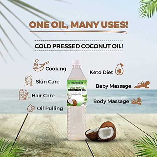 nutndiet Cold Pressed Coconut Oil PET Bottle 3 Litre (1L X 3)